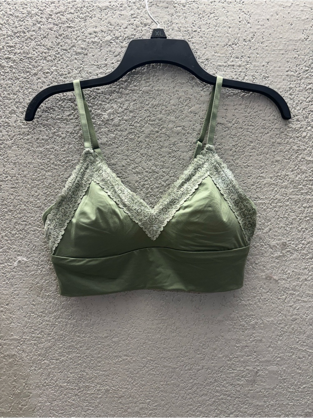 aerie Lace-Trim Bralette in Sage